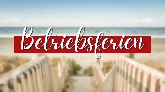 Blick von einer Holztreppe hinunter zum Strand - Symbolbild für Betriebsurlaub im Sommer